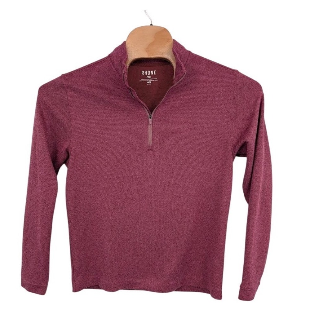 Rhone Commuter 1/4 Zip Pullover Red Long Sleeve Mens Medium